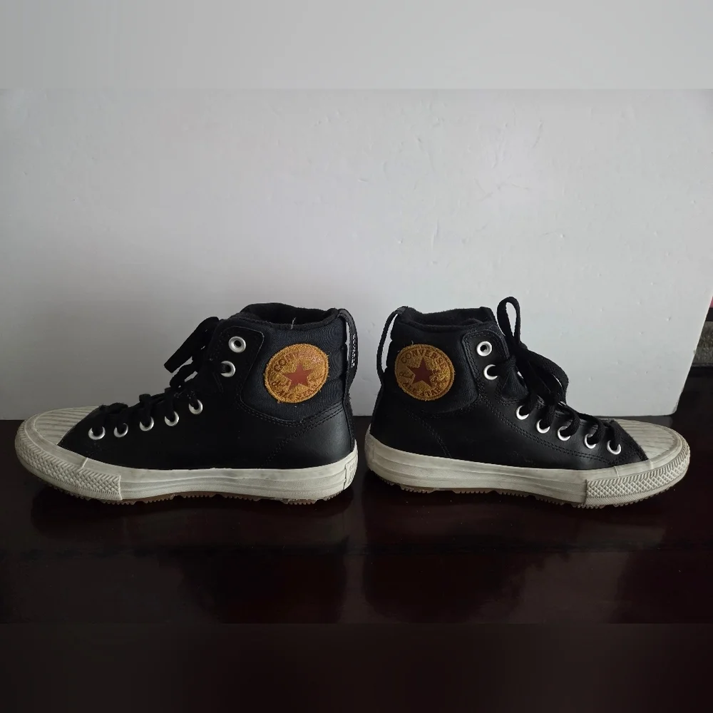 Converse Couter Climate Black High-Top Leather Sneakers Sz.5.5